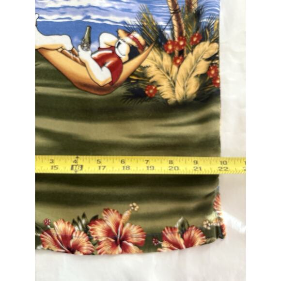 Vintage Big Dogs Shirt Men Large Hawaiian Hula Girl Tiki Camp Dive Bar Button Up - Picture 13 of 16
